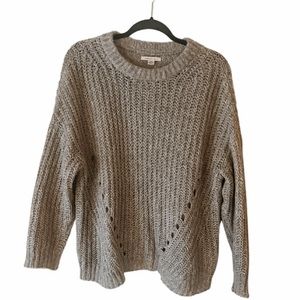 American Eagle Open Chunky Knit Gray Oversized Sweater Small